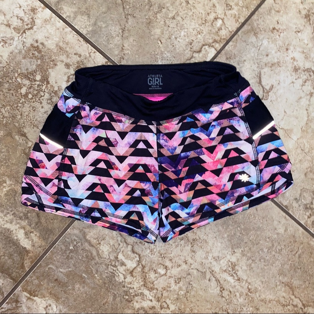 Athleta Girl Medium Multicolored-Pink Athletic Shorts